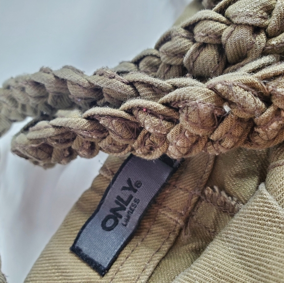 Only Limitless Foldover Army Sage Green Braided Belt Shorts - Picture 4 of 12